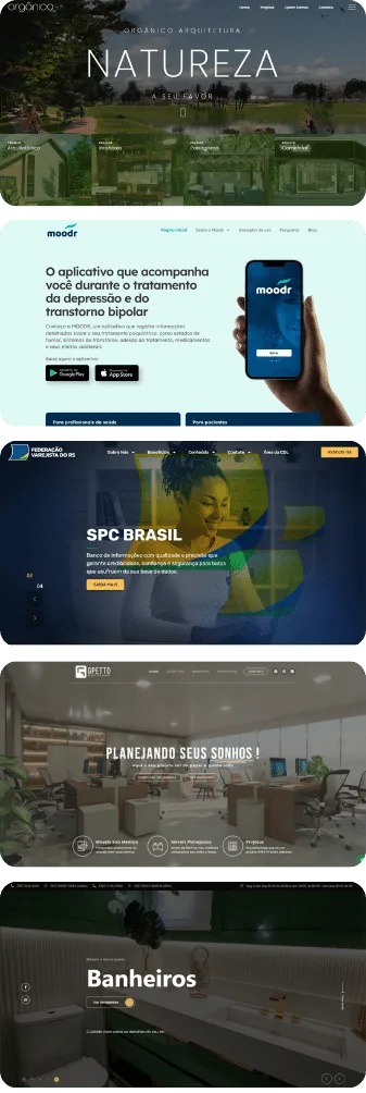 Mockup com vários sites desenvolvidos pela internete-se 1