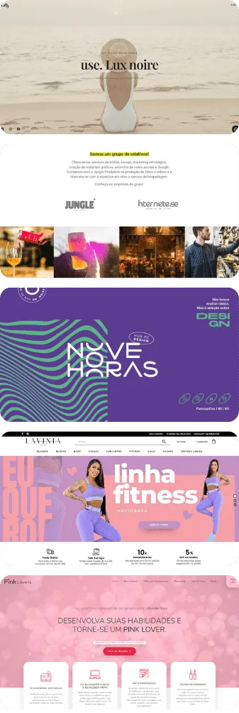 Mockup com vários sites desenvolvidos pela internete-se 2