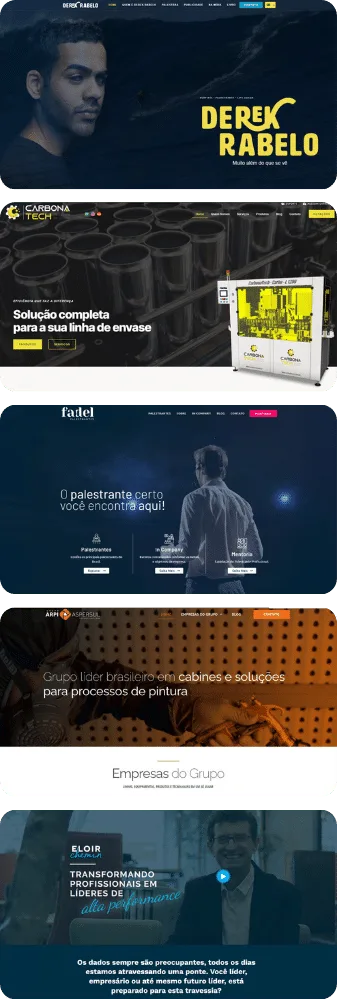 Mockup com vários sites desenvolvidos pela internete-se 3