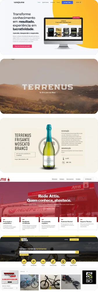 Mockup com vários sites desenvolvidos pela internete-se 5